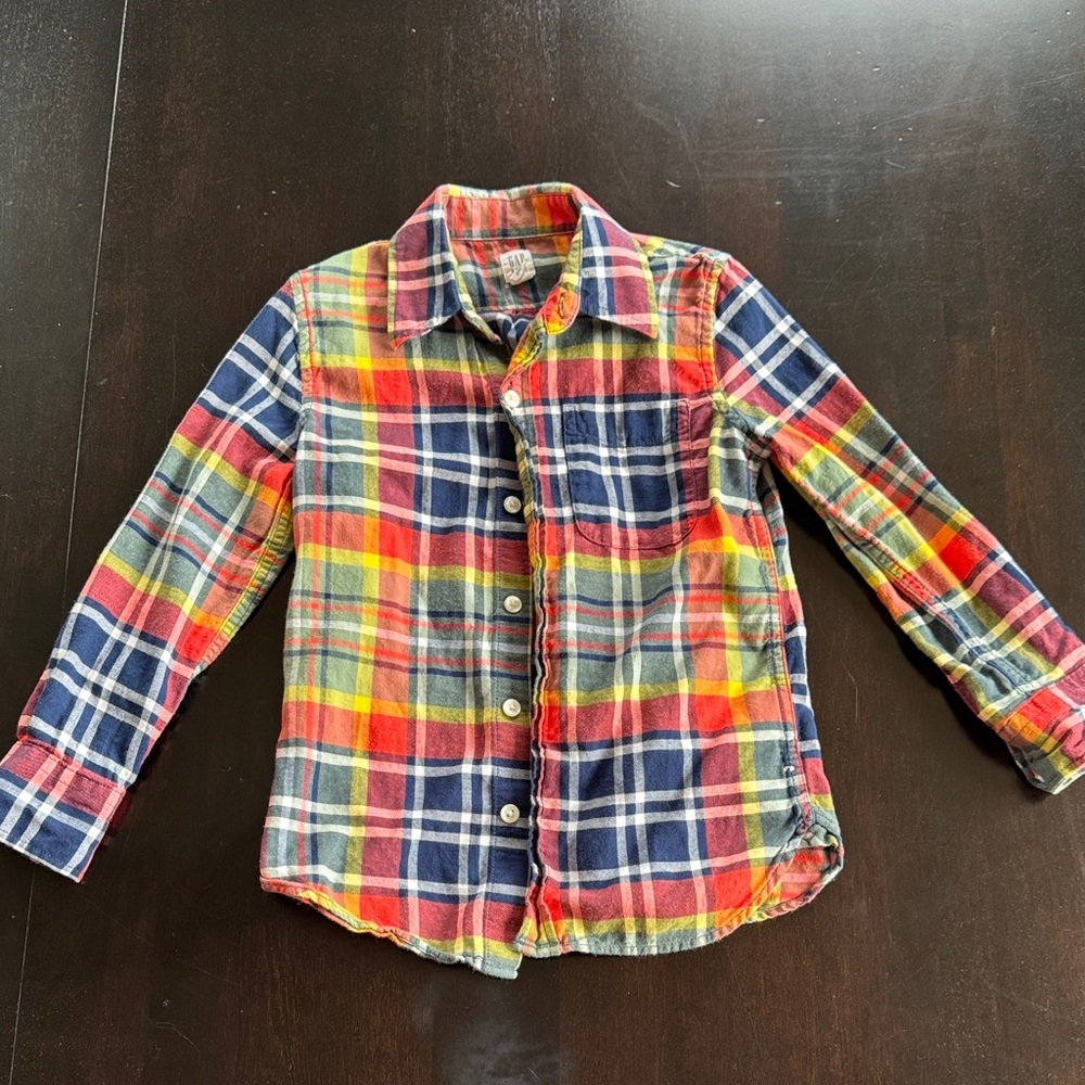 GAP Kids Multicolor Plaid Button-Down Shirt
